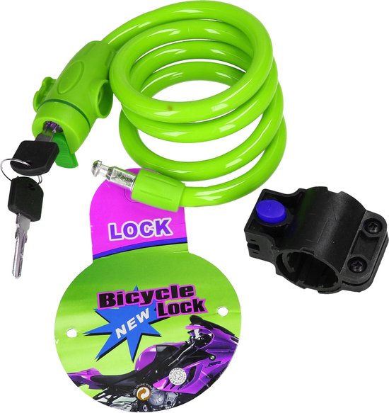 Staalkabelslot voor de Fiets met Beschermend omhulsel Groen - 16x11cm - Bescherming - Fietsslot - Kettingslot van OnGear — afbeelding 2