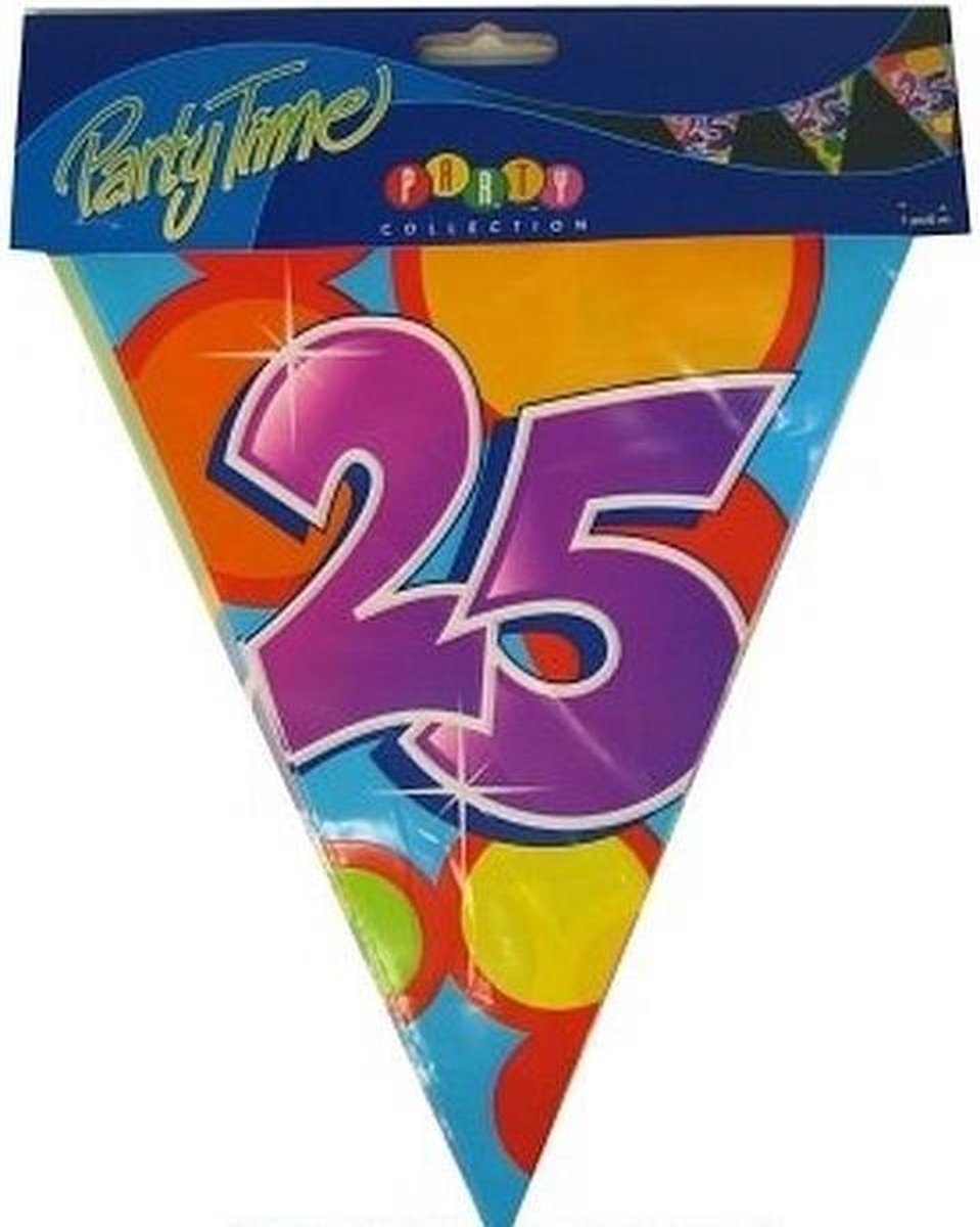 Haza Vlaggenlijn 25 jaar - 10 meter - plastic - 25e verjaardag of jubileum versiering — afbeelding 3