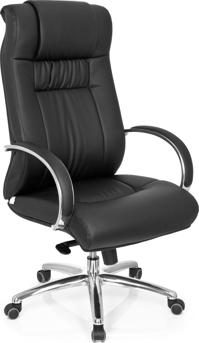 hjh office XXL FG 600 - Chaise de bureau - Usage intensif - Cuir artificiel  - Noir | bol.com