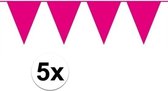 5 stuks Vlaggenlijnen/slingers XXL roze 10 meter