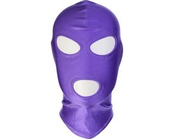 Banoch - Mask/3 hole Purple - Spandex Masker - BDSM - Paars