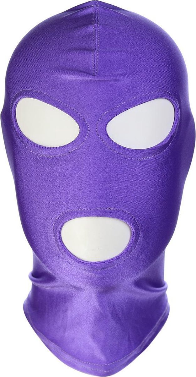 Goedkoopste Banoch - Mask/3 hole Purple - Spandex Masker - BDSM - Paars