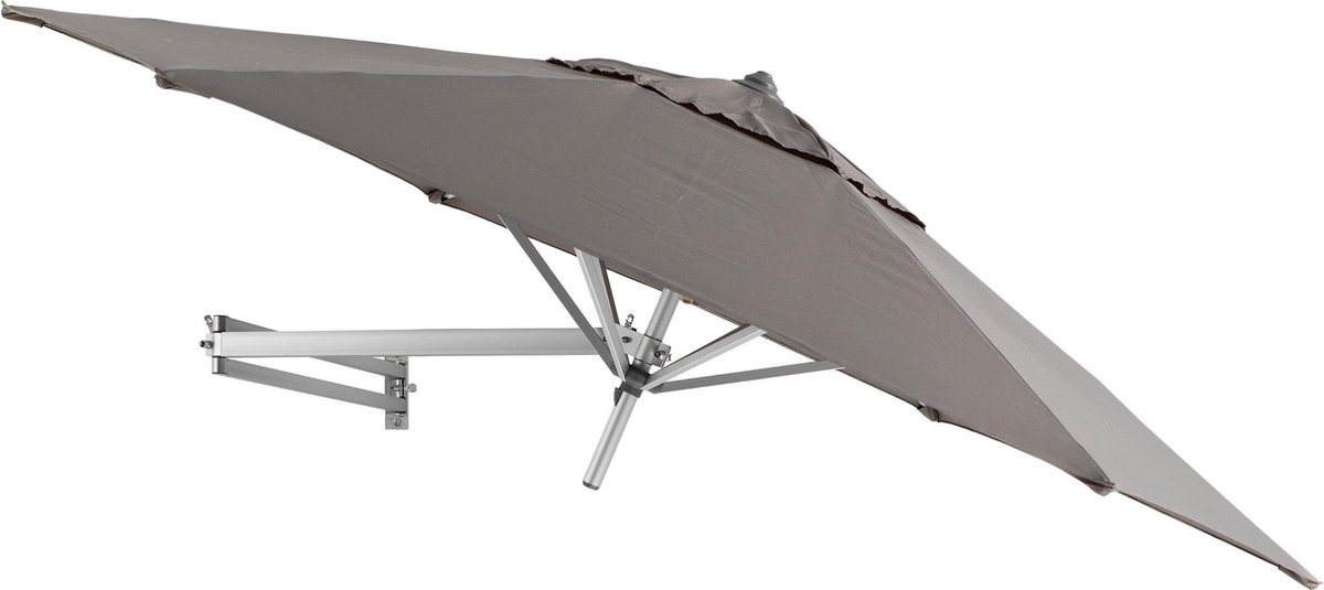 Bol.com Easysol Parasol - Muurparasol - Balkonparasol - Taupe - 250 cm diameter - Muurparasol ROND - Parasols - Balkon Parasol -... aanbieding