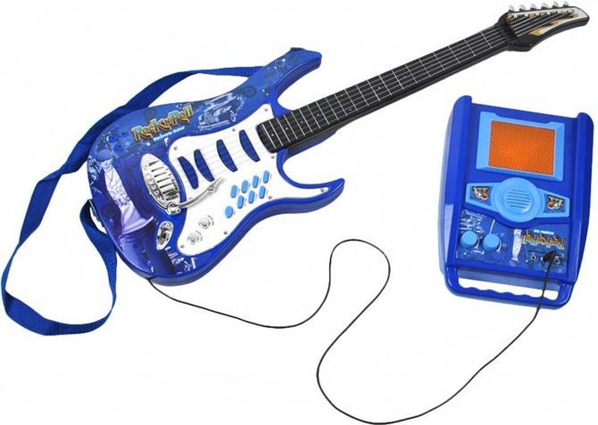 toetje wedstrijd Of Elektrische Gitaar kinderen met microfoon en versterker - Speelgoed gitaar  - Zingen en... | bol.com