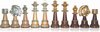 Afbeelding van het spelletje Luxe schaakset - XL houten met goud en zilver gedecoreerde schaakstukken + Beek wood houten schaaktafel Albaster - 60 x 60 x 70 cm