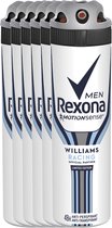 Rexona Men Williams Racing - 150 ml - Deodorant Spray - 6 stuks - Voordeelverpakking