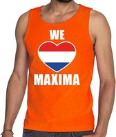 Oranje We Love Maxima tanktop / mouwloos shirt - Shirt voor heren - Koningsdag kleding L