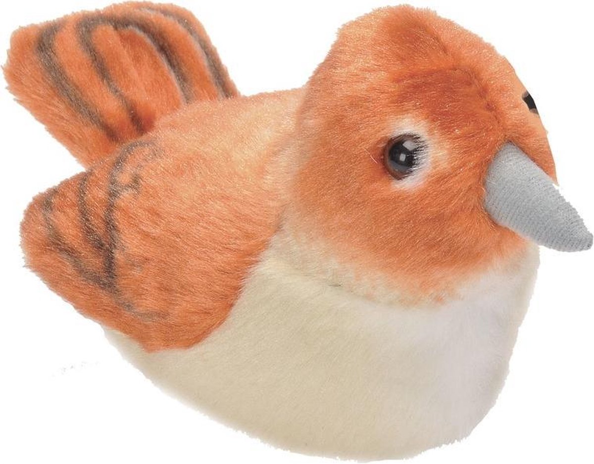 | Pluche bruine nachtegaal knuffel 13 cm Pluche roodborstje vogel knuffel 20 cm Roodborstjes dieren