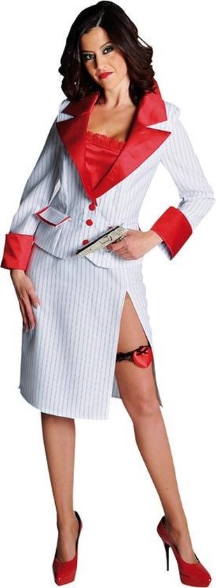 Maffia gangster dame kostuum - jurk rood en wit maat 38/40 | bol.com