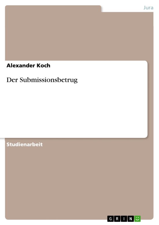 Der Submissionsbetrug - cover