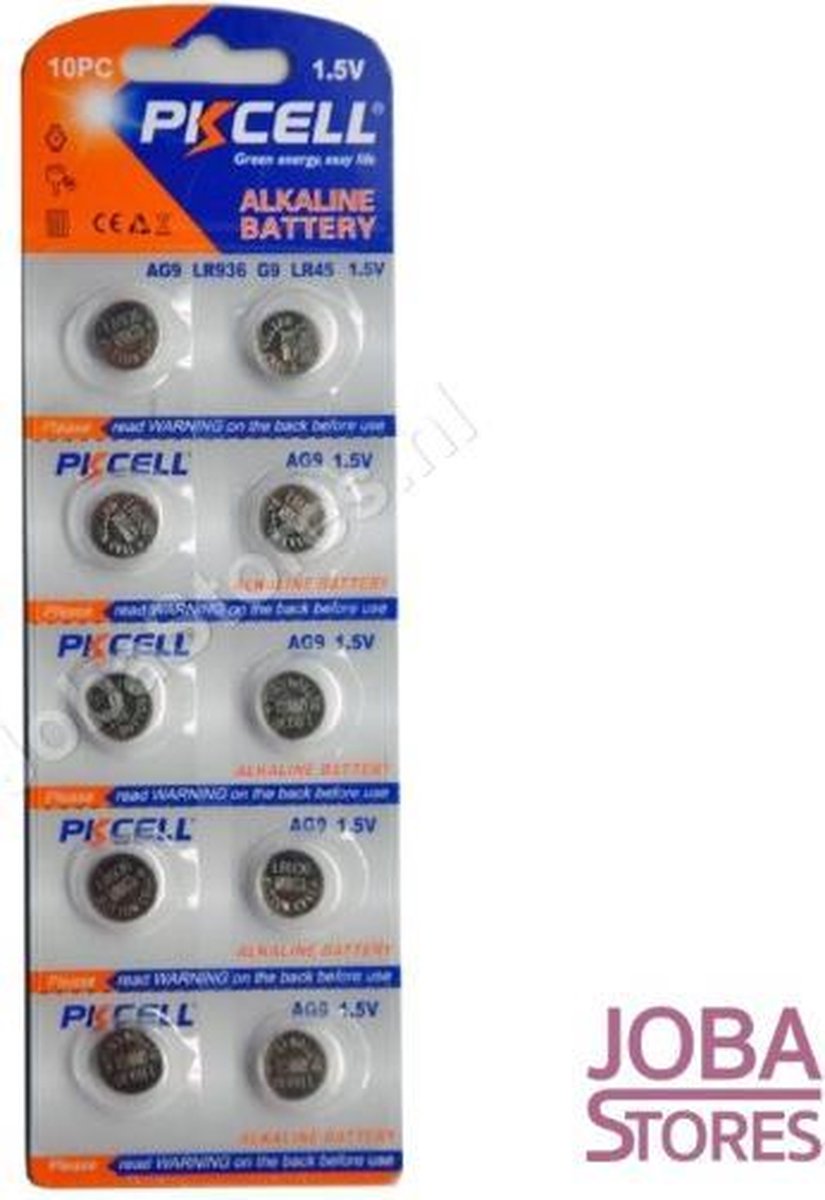 Knoopcel batterijen AG9 1.5V PKCELL 50 stuks (LR936, LR45) | bol.com