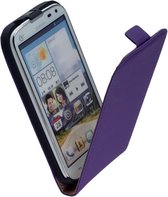LELYCASE Paars Lederen Flip Case Cover Hoesje Huawei Ascend G610