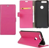 Litchi cover roze wallet case hoesje Huawei Honor 8