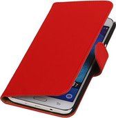 Samsung Galaxy J7 2015 Effen Booktype Wallet Cover Rood - Cover Case Hoes