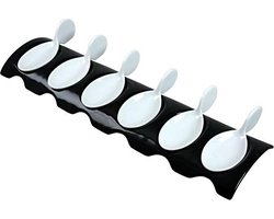 Cosy & Trendy Aperoset Met 6 Lepeltjes Zwarte Basis, Lepeltjes