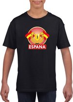 Zwart Spanje supporter kampioen shirt kinderen S (122-128)