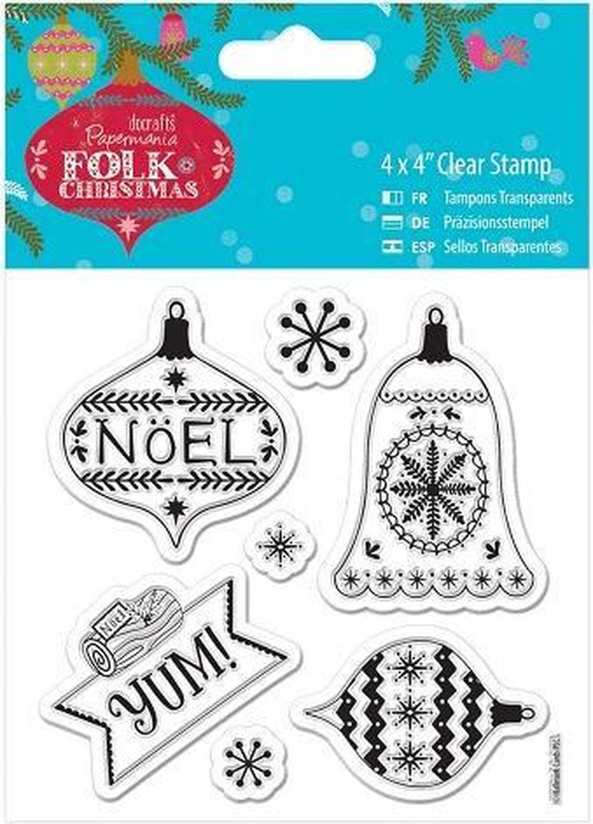 4 x 4' Clear Stamp - Folk Christmas - Yum