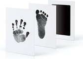2 pièces carte photo empreinte de main et empreinte de bébé - cadeau pour bébé - alternative à l'impression en plâtre! - Nettoyage facile - Encre bleue