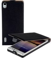 Lelycase Huawei Ascend P7 Eco Leather Flip Case Hoesje Zwart