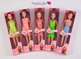 Speelpop Barbie - roze / paars haar