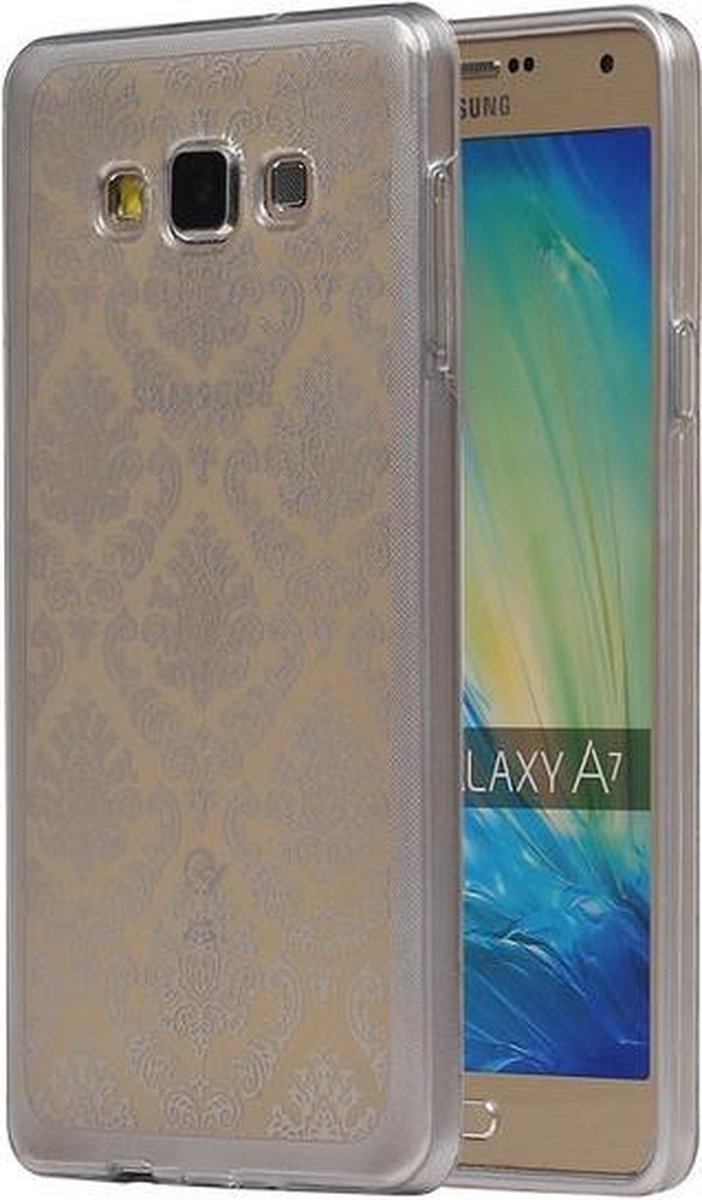 Zilver Brocant TPU back case cover hoesje voor Samsung Galaxy A7