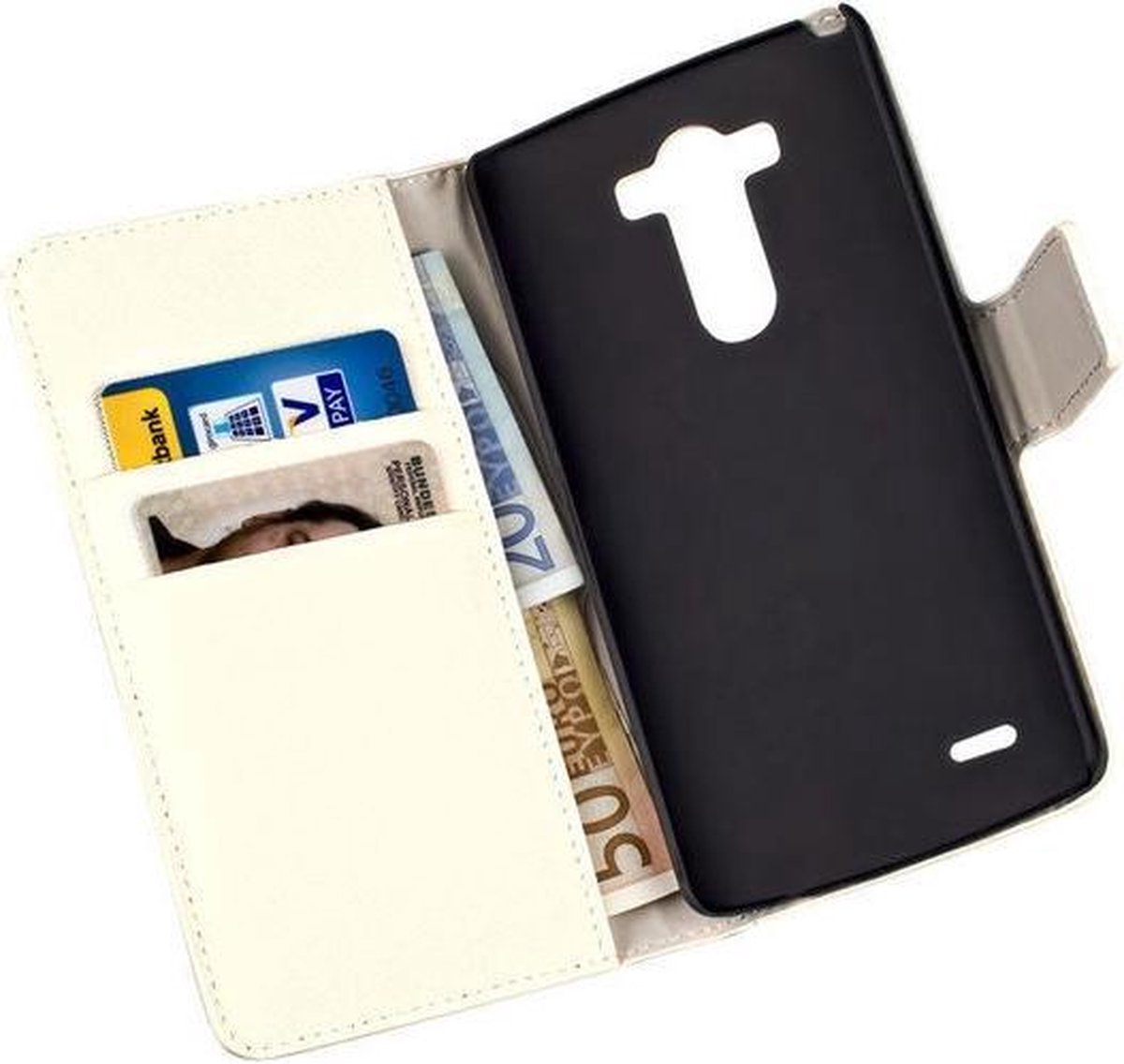 HC Book LG G3 S / G3 Mini Book Case Cover Hoes Wit