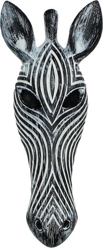 afdrijven groef gevolgtrekking Wandornament Zebra - ornament muur - polyresin grijs | bol.com