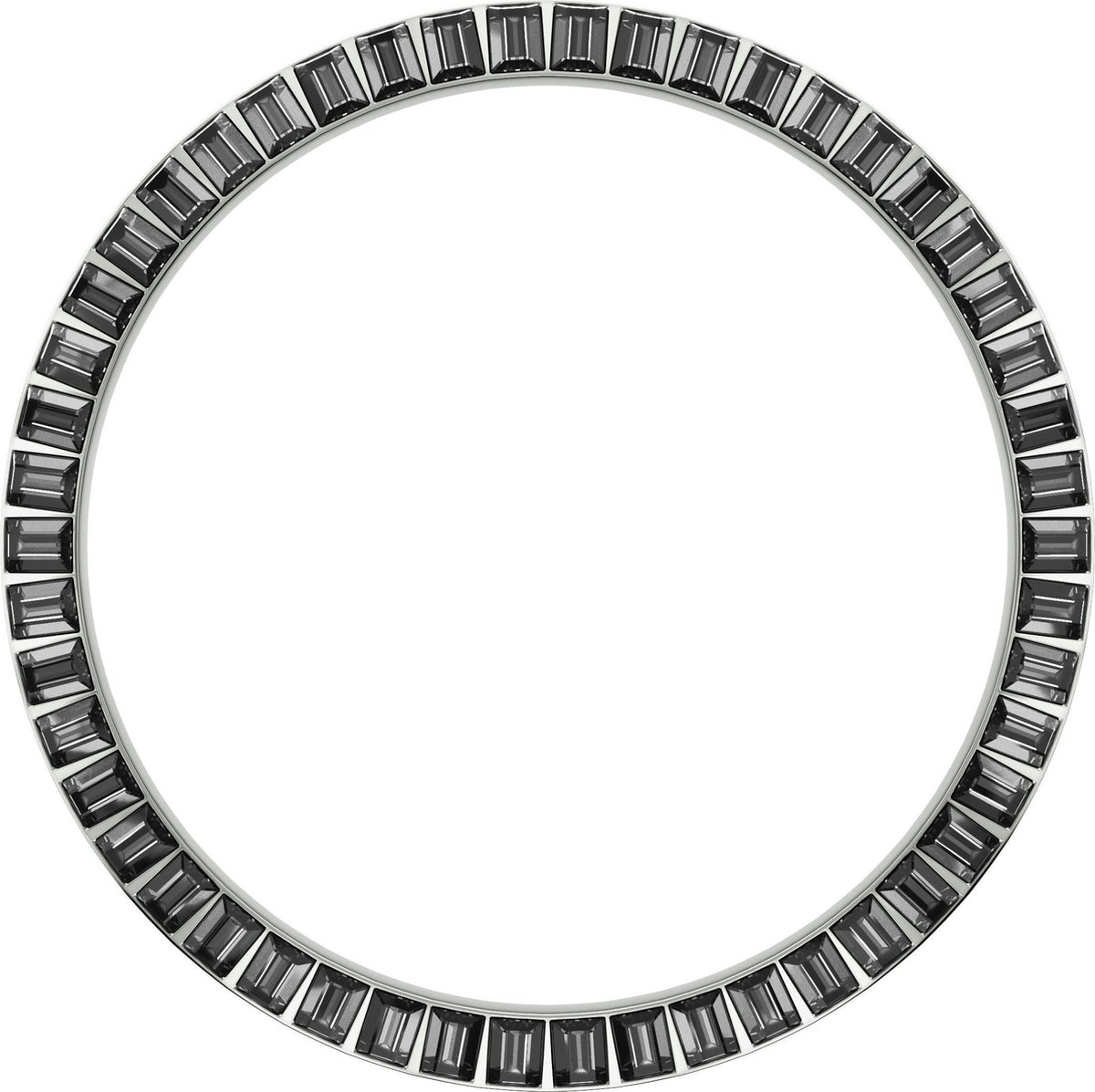 Marc Coblen - Zilverkleurige verwisselbare horlogering - 45mm - Vierkante stenen - Zwart