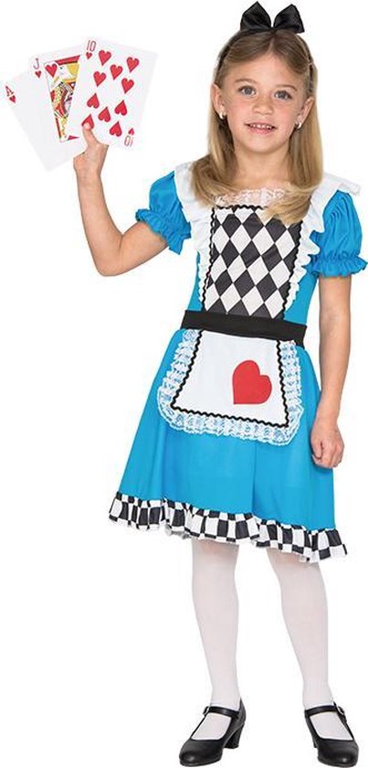 smal Uitstralen speelplaats Alice in Wonderland jurkje voor kinderen - Verkleedkleding meisje maat 116  - 122 | bol.com