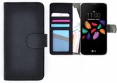 Wallet Bookcase Zwart Portemonnee Hoesje voor LG K8 2017