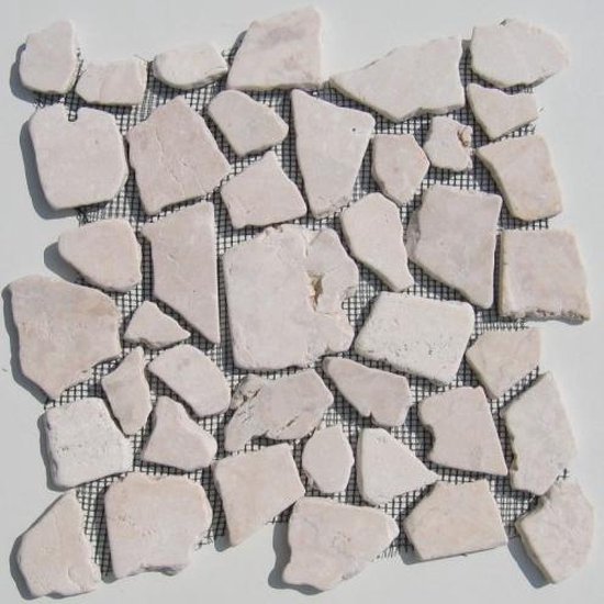 Mozaiek tegels Riverstones Beige marmer op matjes van 30x30cm | prijs per  1m2 | bol.com