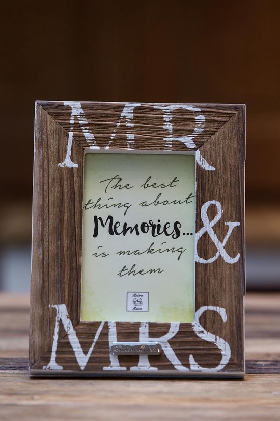 Rivièra Maison Mr & Mrs Wooden - Fotolijst - Fotoformaat 10 x 15 cm - Hout  | bol.com