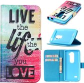 iCarer Live the life wallet case hoesje LG Stylus 2