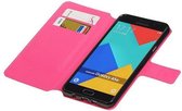 Mobieletelefoonhoesje.nl - Samsung Galaxy A5 (2016) Hoesje Cross Pattern TPU Bookstyle Roze