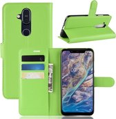 Nokia 8.1 Hoesje - Book Case - Groen