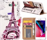 Parijs Boekmodel Hoesje iPhone 8 Plus / 7 Plus