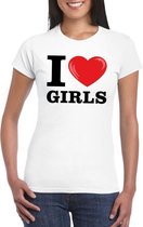 I love girls t-shirt wit dames XS