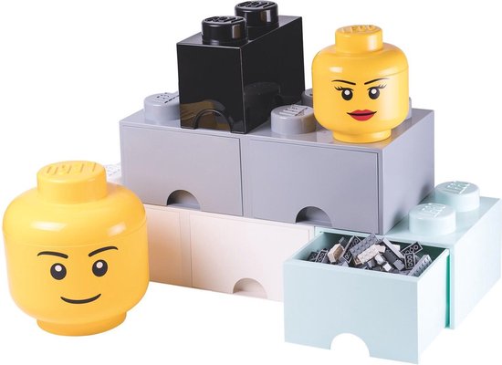 premier Minimaliseren Consequent Opbergbox Iconic Hoofd Boy 24 cm, Geel - LEGO | bol.com