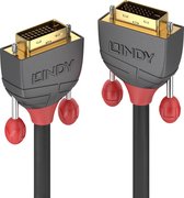 Lindy Antra Line - DVI-kabel - dubbele verbinding - DVI-D (M) naar DVI-D (M) - 2 m - rond, duimschroeven - zwart