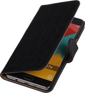 Zwart Krokodil Booktype Samsung Galaxy A7 2016 Wallet Cover Hoesje