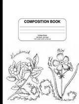 Composition Notebook with Vintage Flowers (Wide Ruled)