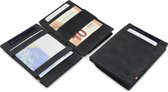 Garzini compacte Portemonnee voor heren en dames uit leder, Kaarthouder met RFID-bescherming, Portefeuille met muntvak en plaats voor 7 kaarten, Magic Wallet Essenziale, Zwart