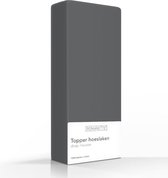 Luxe Katoen Topper Hoeslaken Antraciet | 160x200 | Ademend En Verkoelend | Uitstekende pasvorm