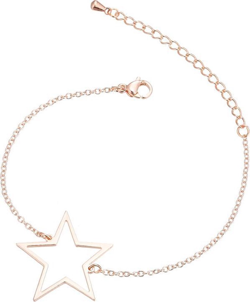 24/7 Jewelry Collection Ster Armband - Open - Rosé Goudkleurig