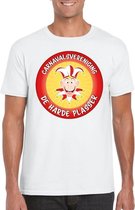 Carnavalsvereniging De Harde Plasser fun t-shirt heren wit - Brabant carnaval verkleedkleding S