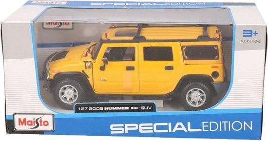 Modelauto Hummer H2 geel 1:24 - speelgoed auto schaalmodel | bol.com