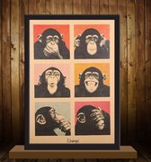 Vintage poster chimpasee - aapjes