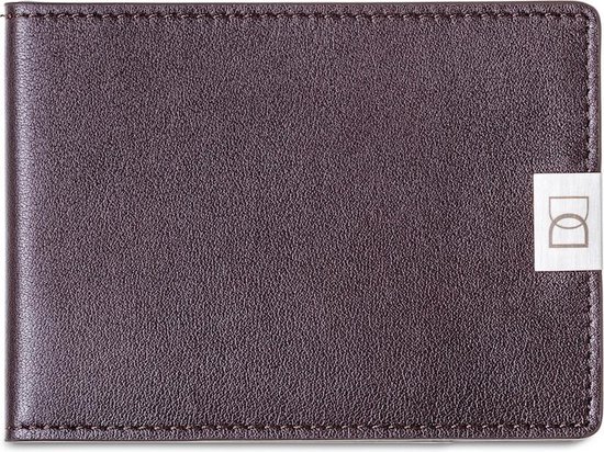 DUN wallet - dunste lederen RFID portemonnee - Brown/Silver