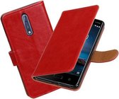 BestCases.nl Nokia 8 Pull-Up booktype hoesje rood
