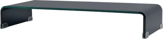 vidaXL - Tv-meubel/monitorverhoger - zwart - 80x30x13 - cm - glas